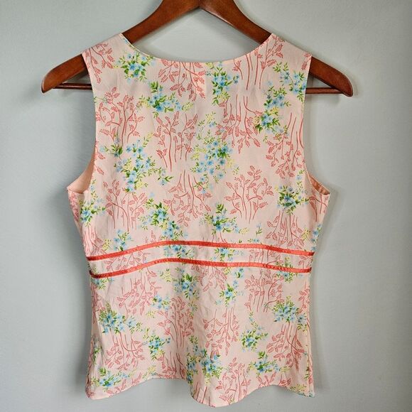 Y2K Old Navy Perfect Fit Pink Floral Babydoll Tank Top Women's Small Fairycore - Picture 6 of 9